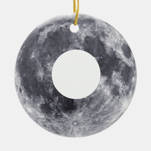 Moon Doughnut    Ceramic Ornament (Front)