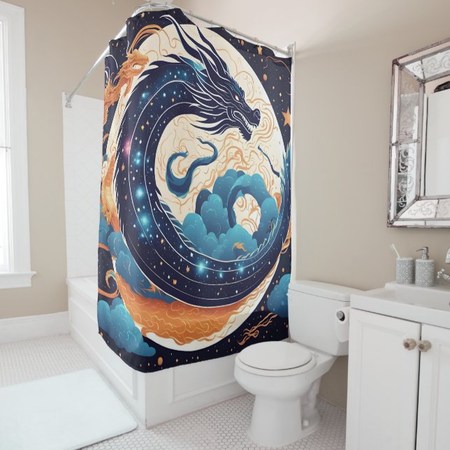 moon dragon shower curtain (In Situ)