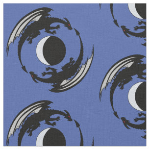 Moon Dragons Fantasy Design  Fabric