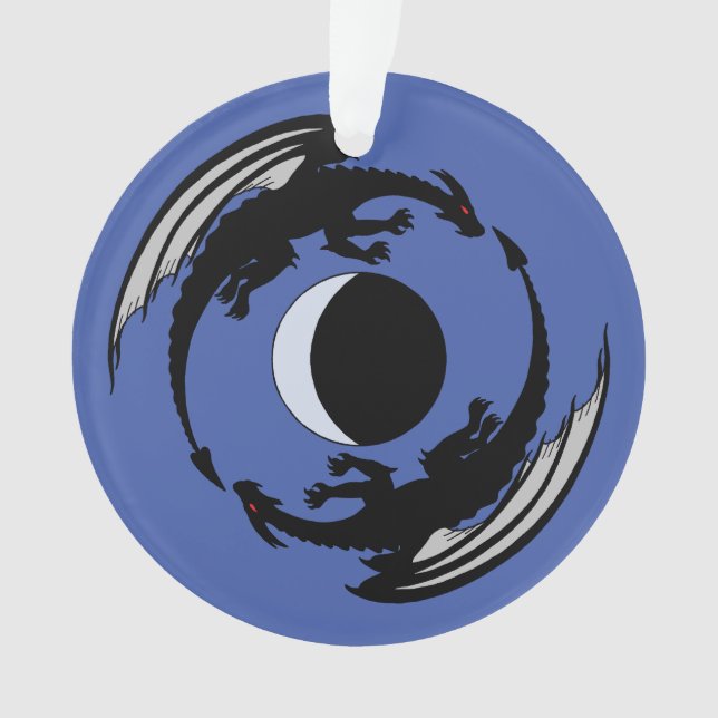 Moon Dragons Fantasy Design Ornament (Front)