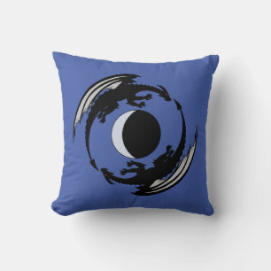 Moon Dragons Fantasy Design Throw Pillow