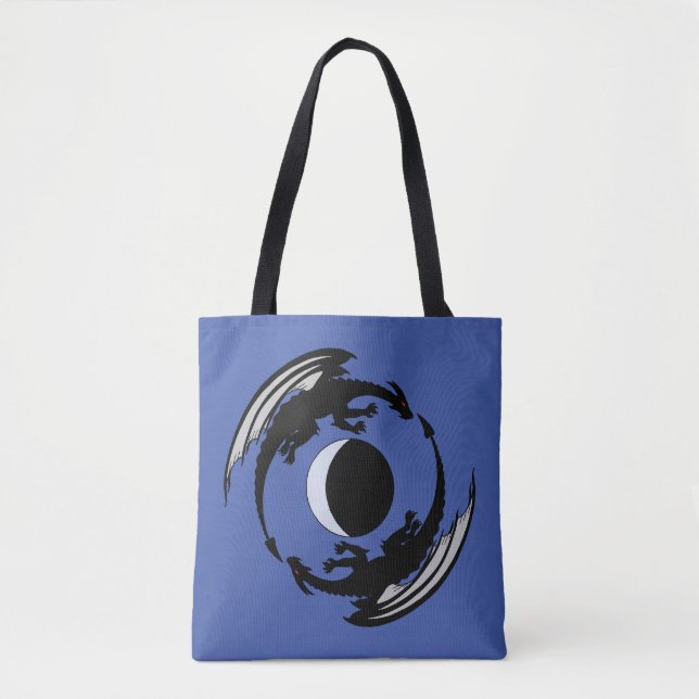 Moon Dragons Fantasy Design Tote Bag (Front)