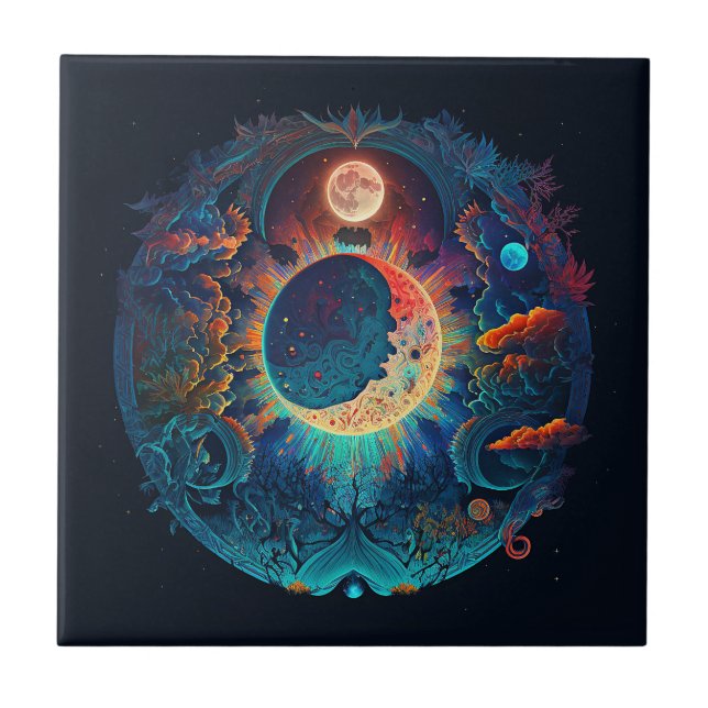Moon Dreams Ceramic Tile (Front)