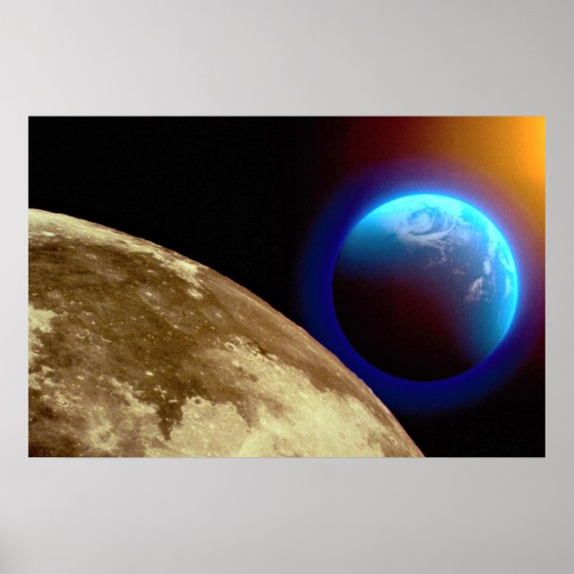 Moon, earth and sun poster (Front)