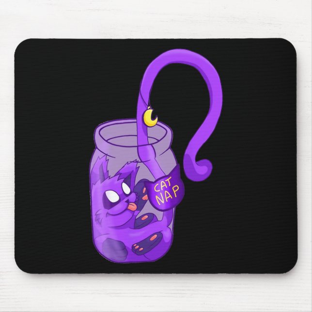 Moon Face Cat Nap - Cute Cat  Mouse Pad (Front)