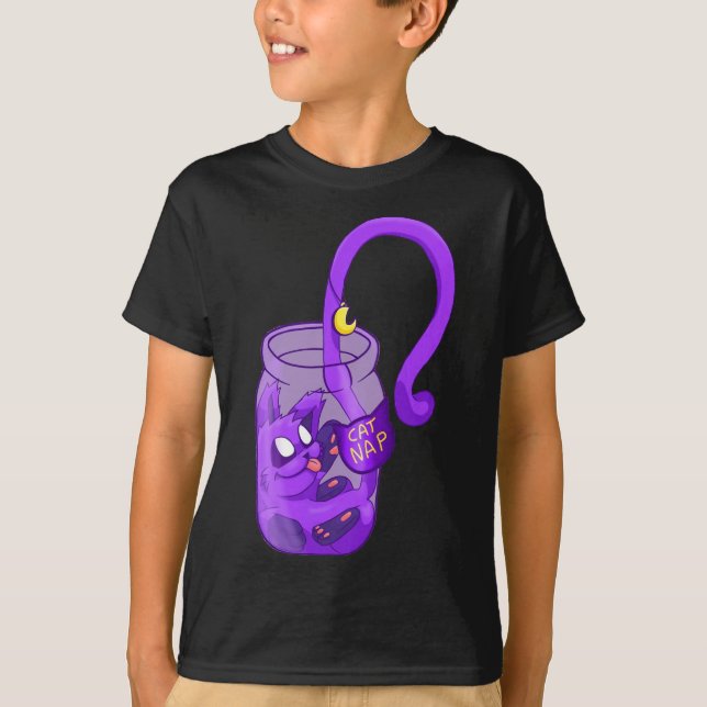 Moon Face Cat Nap - Cute Cat  T-Shirt (Front)