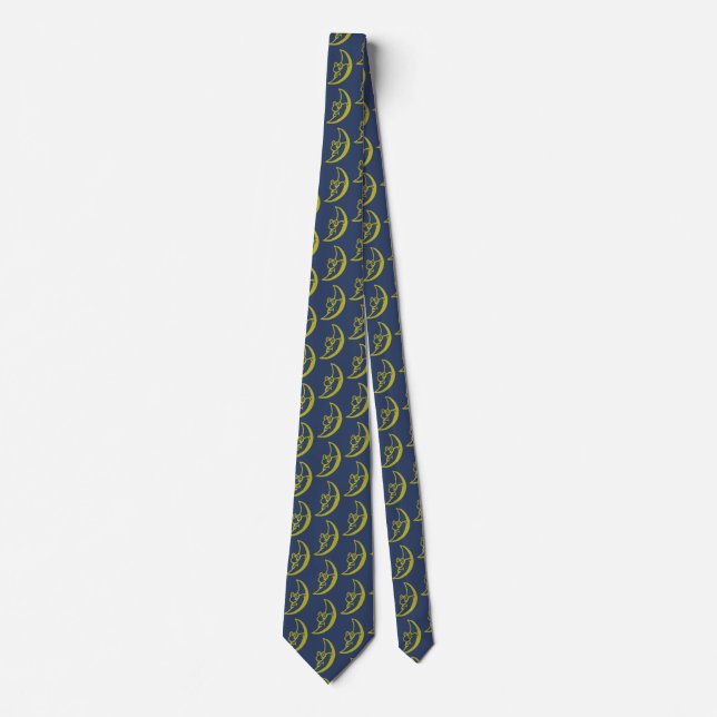Moon Face Pattern Tie (Front)