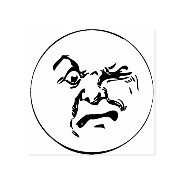 Moon Face Rubber Stamp (Imprint)