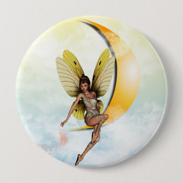 Moon Fairy 10 Cm Round Badge (Front)