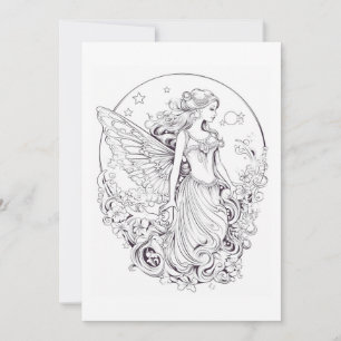Moon Fairy Color Your Own Greeting Card