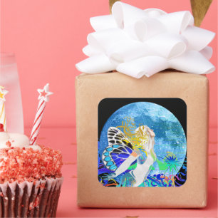 Moon Fairy Glossy Poster Square Sticker