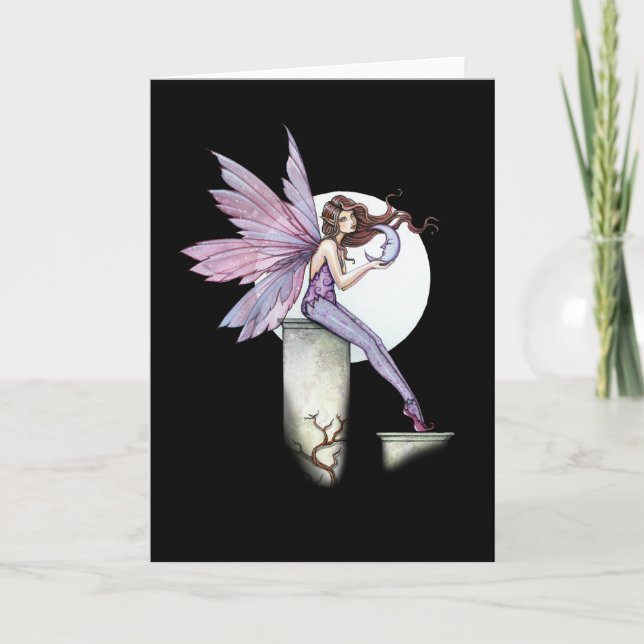 Moon Fairy Greeting Card by Molly Harrison (Front)