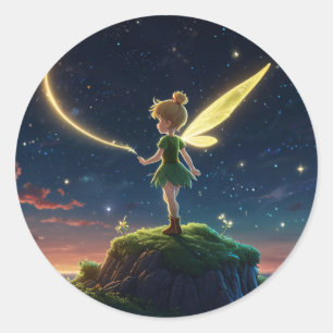 Moon Fairy Round Sticker