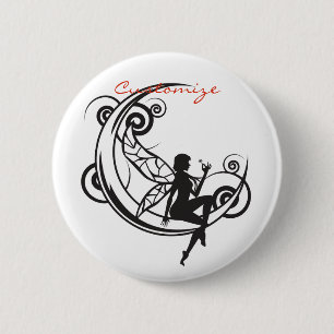 Moon Fairy Silhouette Thunder_Cove 6 Cm Round Badge