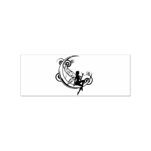 Moon Fairy Silhouette Thunder_Cove Rubber Stamp