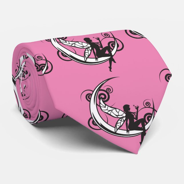 Moon Fairy Silhouette Thunder_Cove Tie (Rolled)