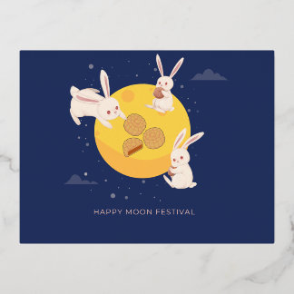 MOON FESTIVAL FOIL HOLIDAY POSTCARD