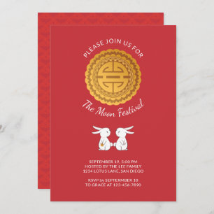 Moon Festival Mooncake Rabbit Invitation