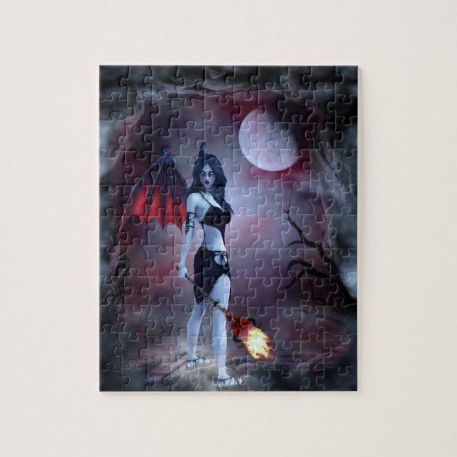 Moon fire Succubus Jigsaw Puzzle (Vertical)