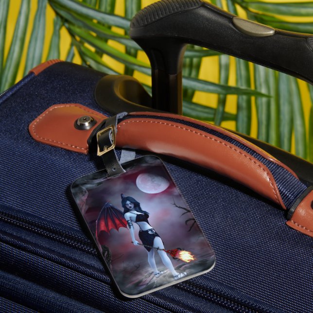 Moon fire Succubus Luggage Tag (Front Insitu 1)