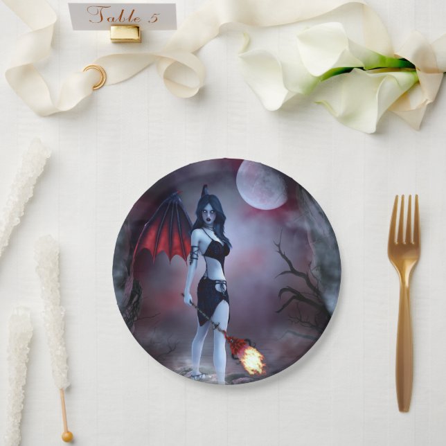 Moon fire Succubus Paper Plate (Wedding)