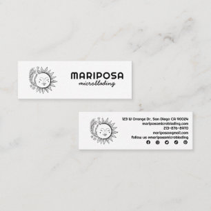 Moon Floral Elegant Aesthetician Salon Social Icon Mini Business Card