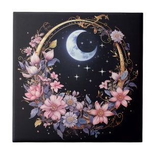 Moon Flower Garden Ceramic Tile