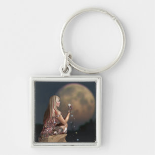 Moon Flower Key Ring