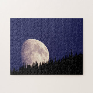 Moon & Forest | Glacier National Park Montana Jigsaw Puzzle