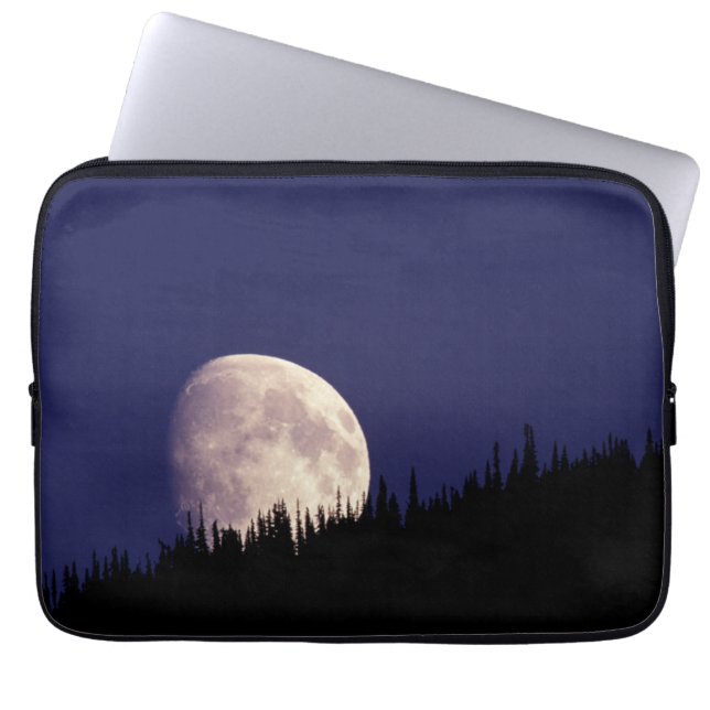 Moon & Forest | Glacier National Park Montana Laptop Sleeve (Front)