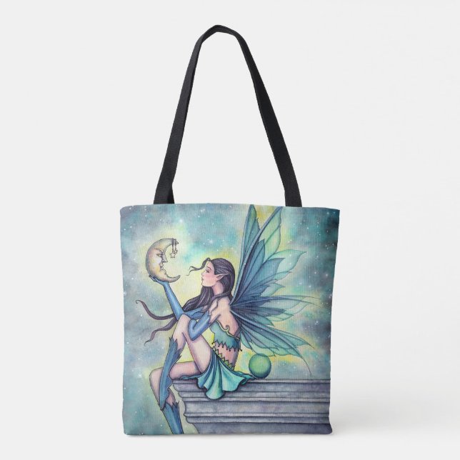 Moon Friend Fairy Fantasy Art by Molly Harrison Tote Bag (Back)