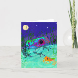 Moon Frogs BLANK Greeting Card