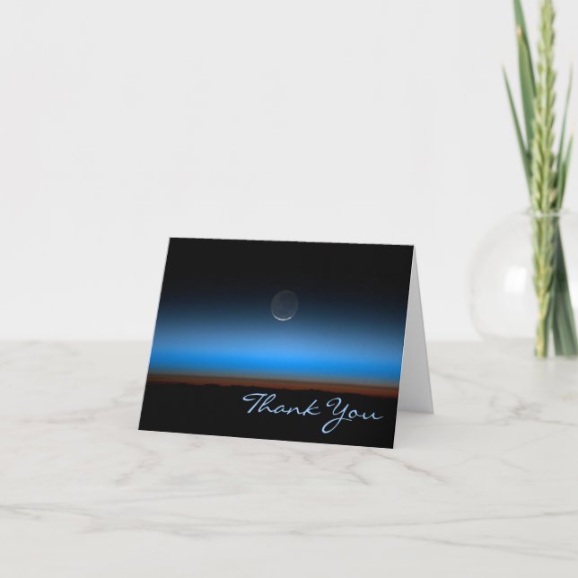 Moon From Space Thank You Note Card (Front)