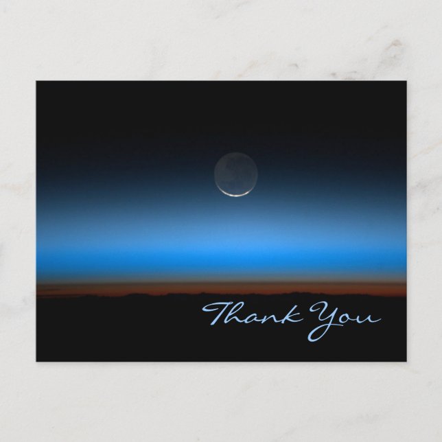 Moon From Space Thank You Postcard (Front)