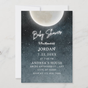 Moon galaxy Baby Shower Invitation