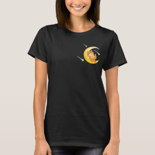 Moon Galaxy Cool Orange Cat Stars Space T-Shirt