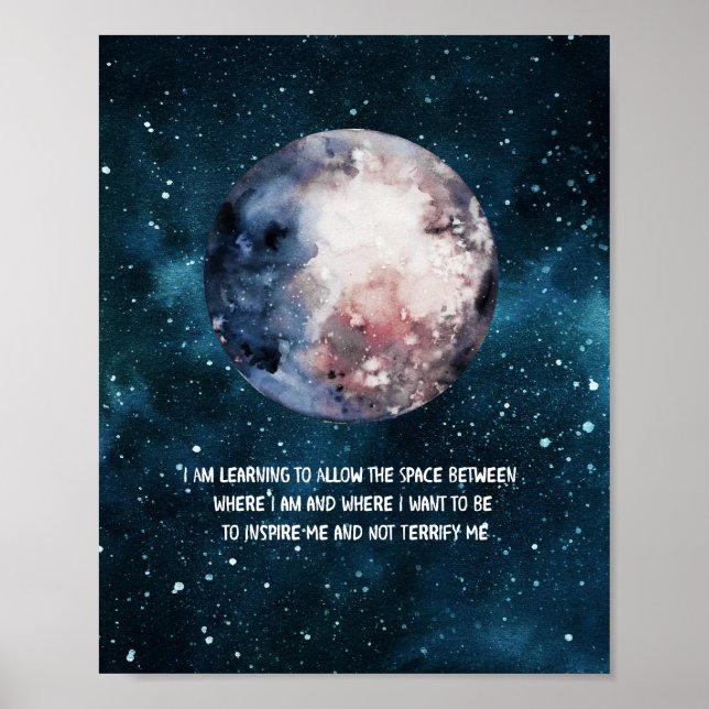 Moon Galaxy Quote Poster (Front)