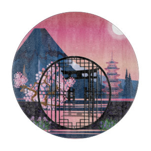 Moon gate in the garden.  cutting board