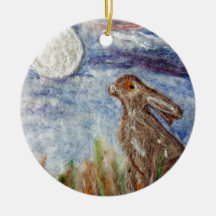 Moon Gazing Hare Ceramic