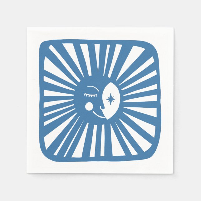 Moon Glow Boho Modern Cute Custom Baby Shower  Napkin (Front)