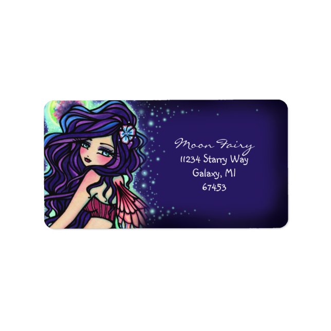 Moon Glow Fairy Fantasy Art Label (Front)
