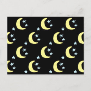 Moon Glow Postcard (Black & Soft Yellow)
