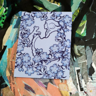 Moon Goddess Cat Witch Blues Postcard