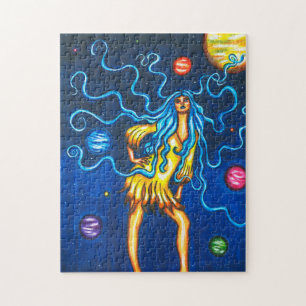 Moon Goddess Celestial Fantasy Original art Jigsaw Puzzle