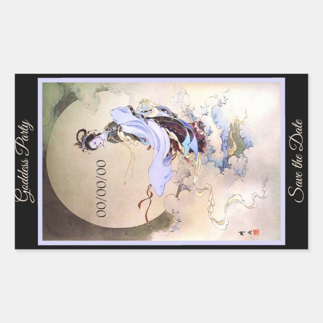 Moon Goddess Chang'e Save-the-Date Sticker (Front)