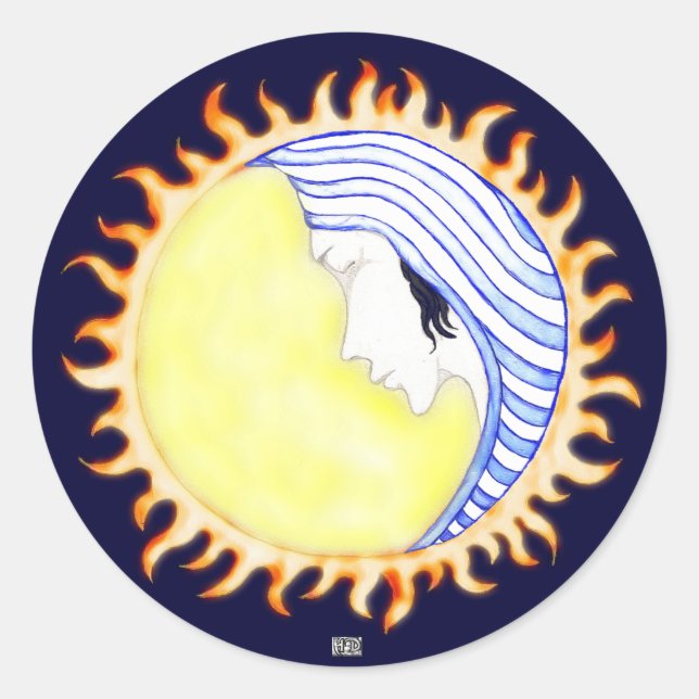 Moon Goddess Classic Round Sticker (Front)