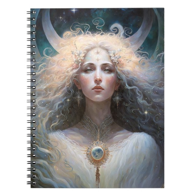 Moon Goddess Fantasy Art Notebook (Front)