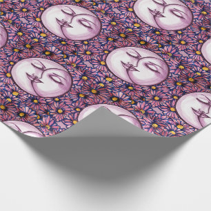 Moon Goddess Floral MoonChild Art Wrapping Paper
