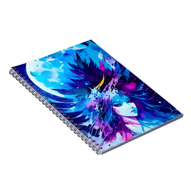 Moon Goddess Japanese Fantasy  Notebook (Right Side)