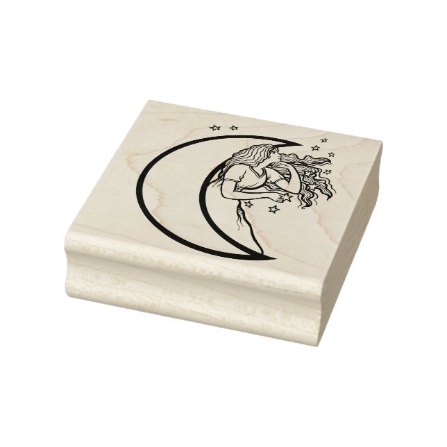 Moon Goddess MoonChild Rubber Stamp (Stamp)